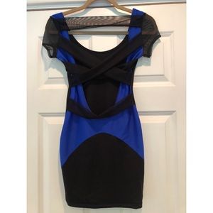 Black/ blue body con dress